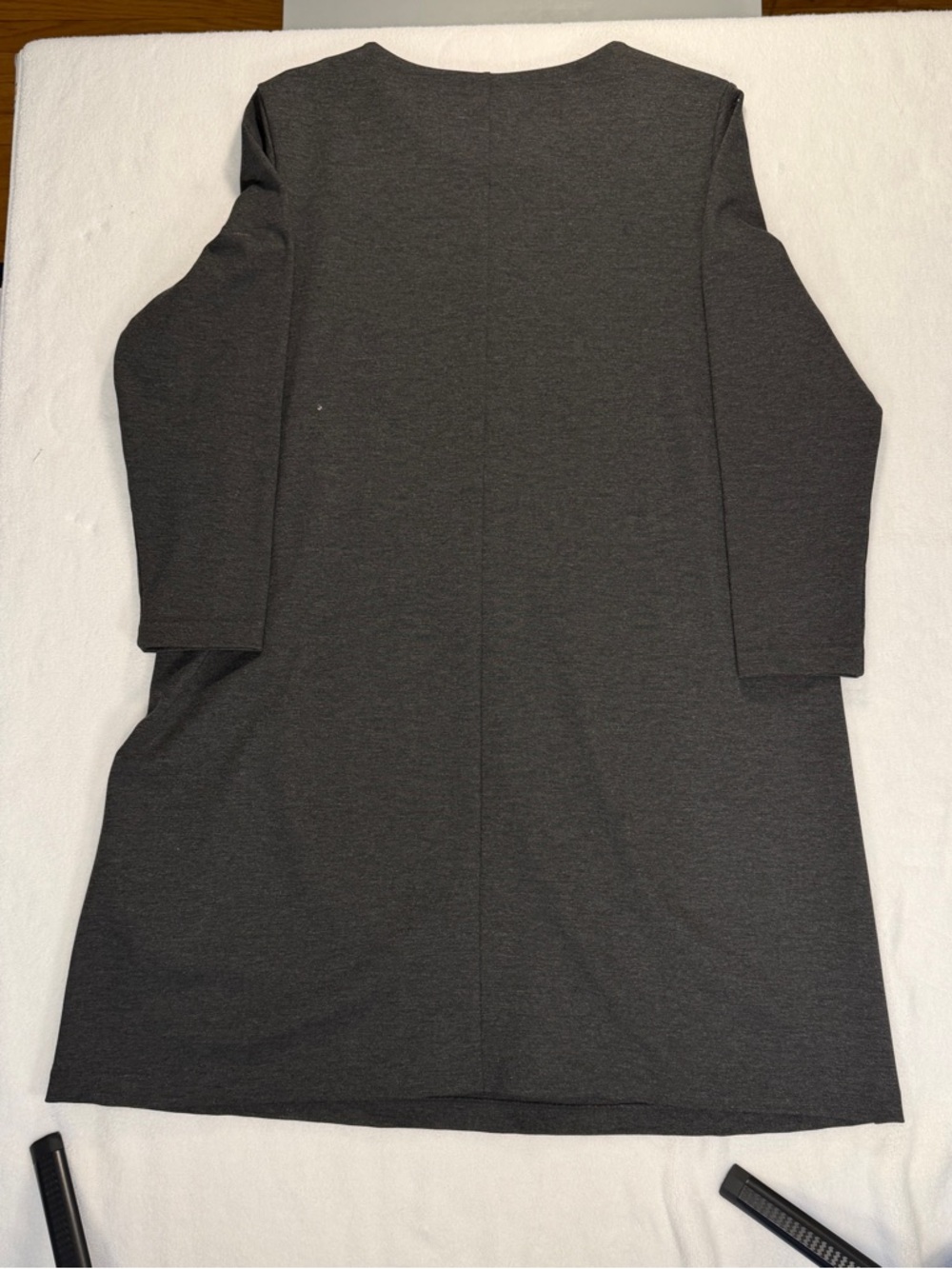 H&M Grey Long Sleeve Shift Dress Minimalist PocketWorkwear Size L - Picture 2 of 5